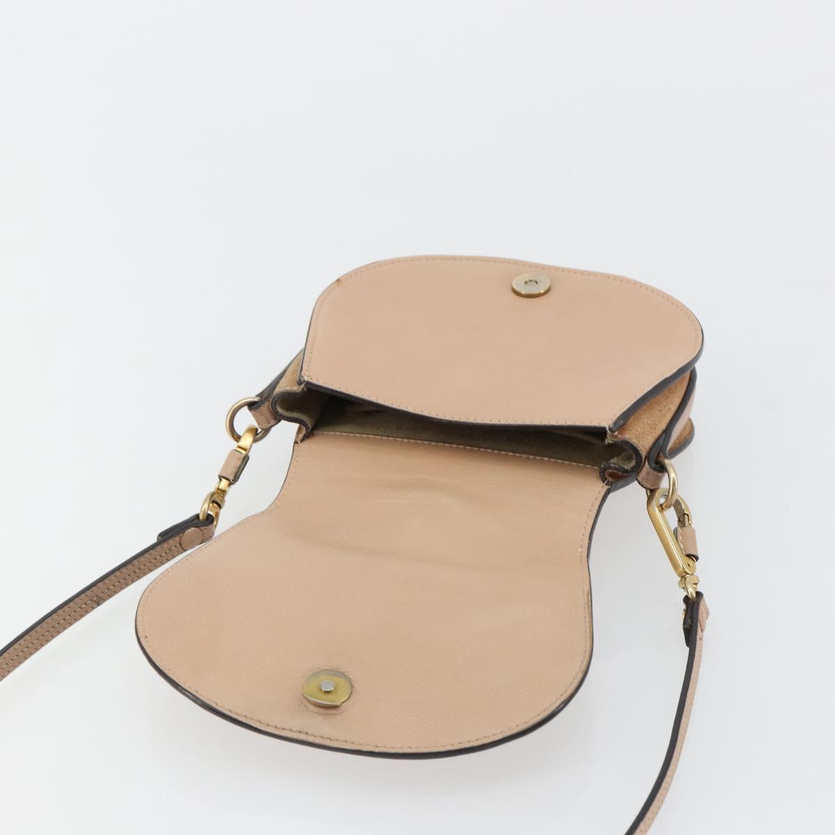 Chloe Nile Hand Bag Leather 2way Pink Gold Auth 179908A