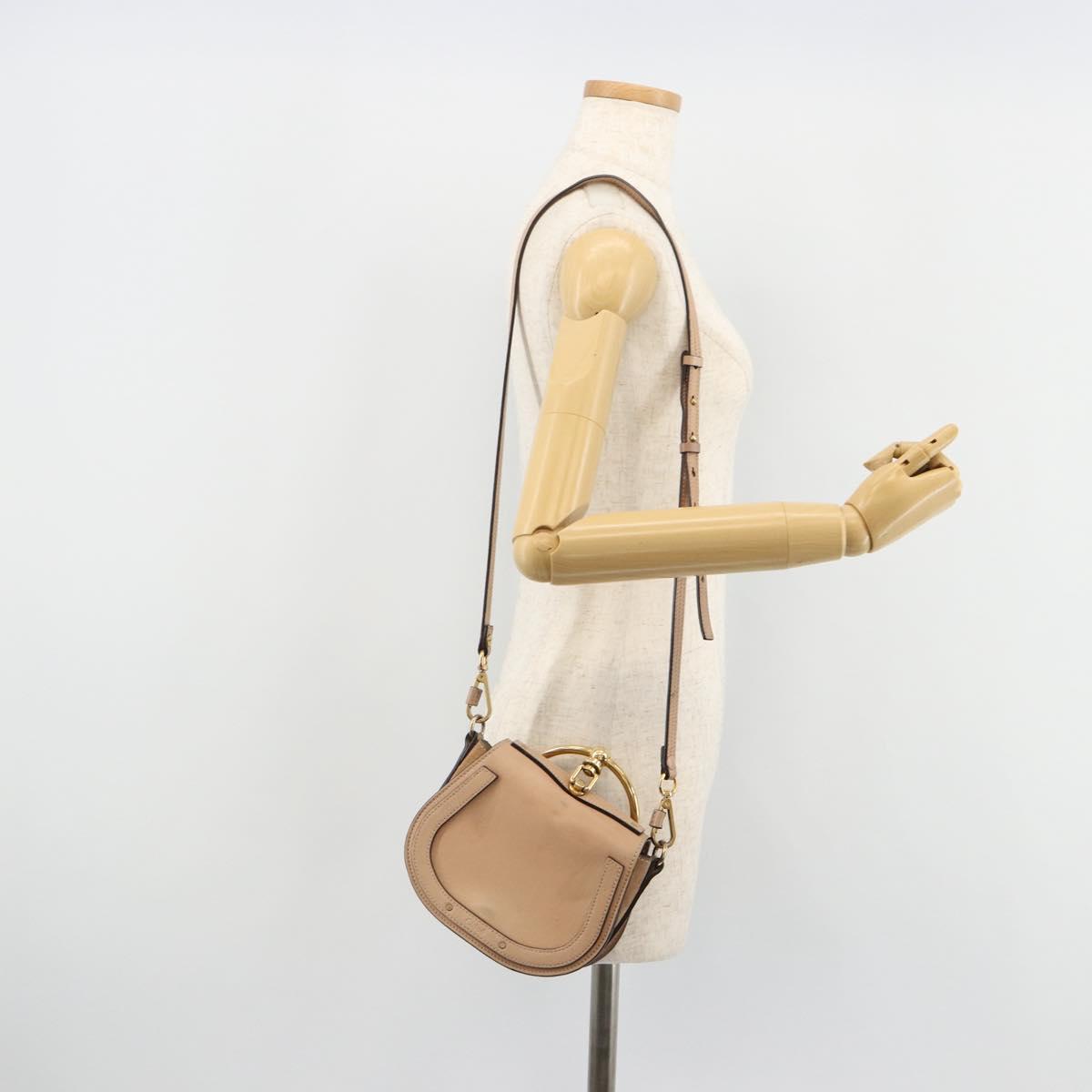 Chloe Nile Hand Bag Leather 2way Pink Gold Auth 179908A