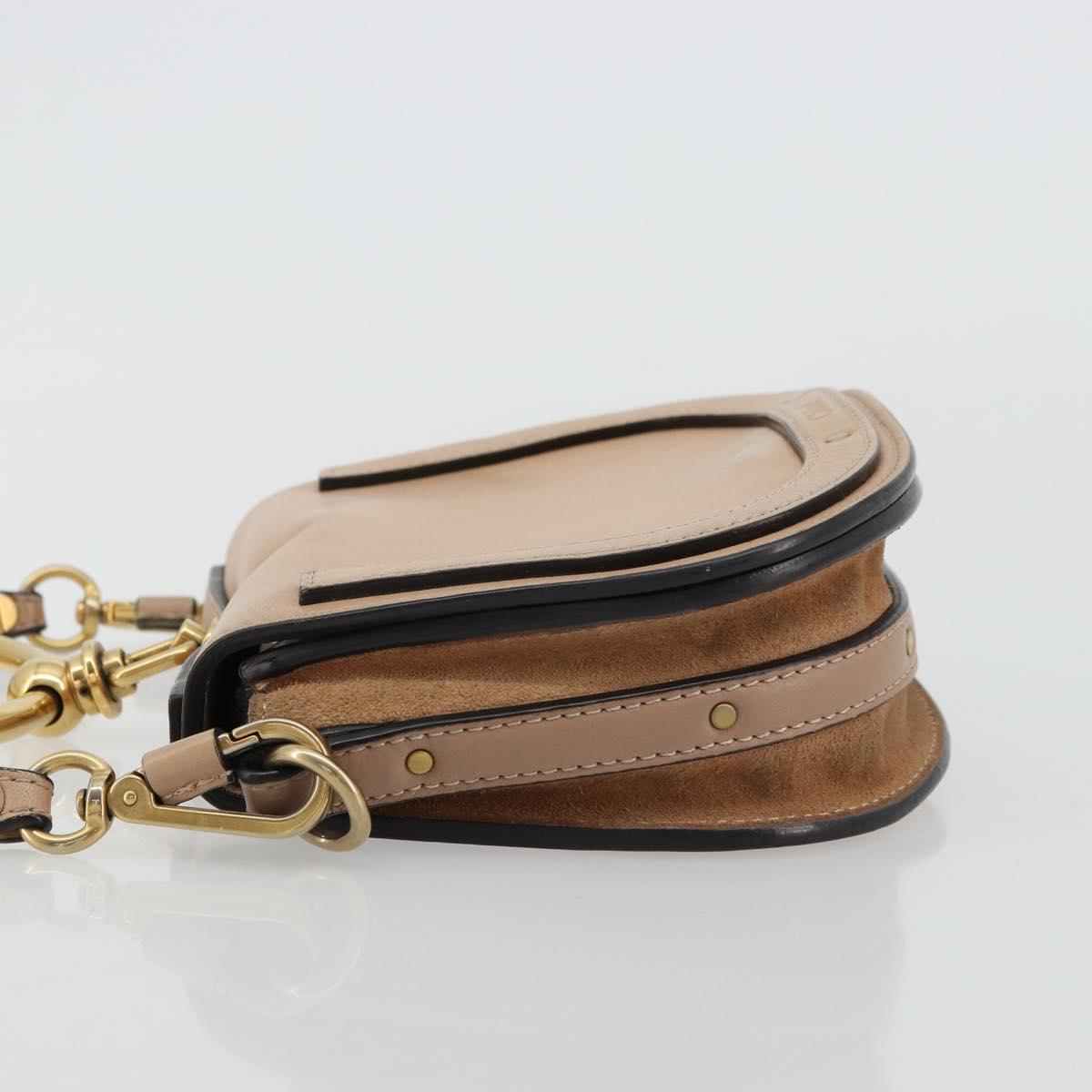 Chloe Nile Hand Bag Leather 2way Pink Gold Auth 179908A