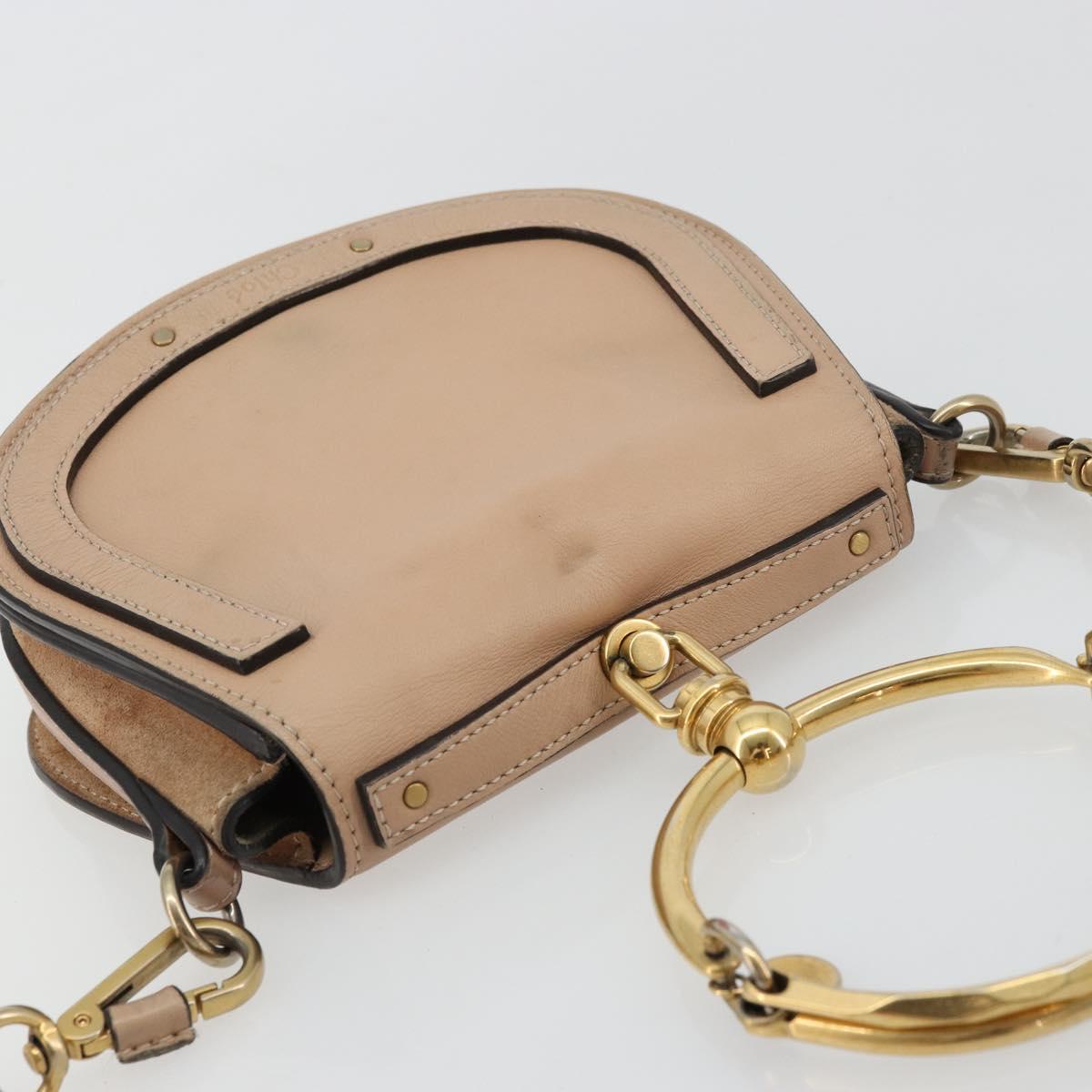 Chloe Nile Hand Bag Leather 2way Pink Gold Auth 179908A