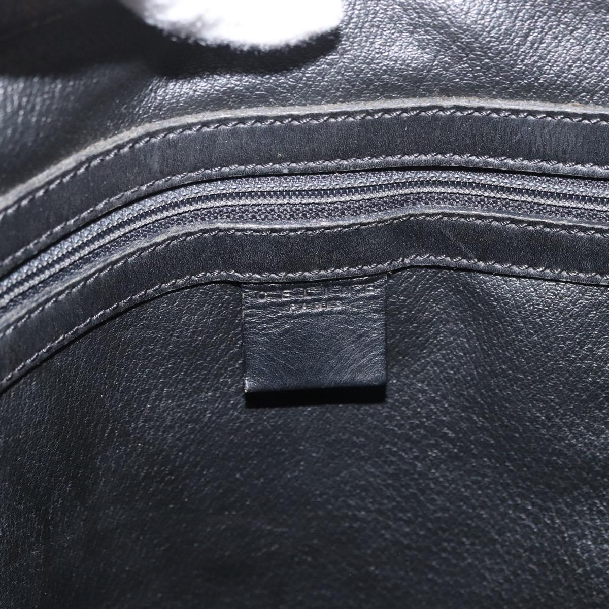 CELINE Macadam Canvas Tote Bag PVC Leather Black Gold Auth 179914