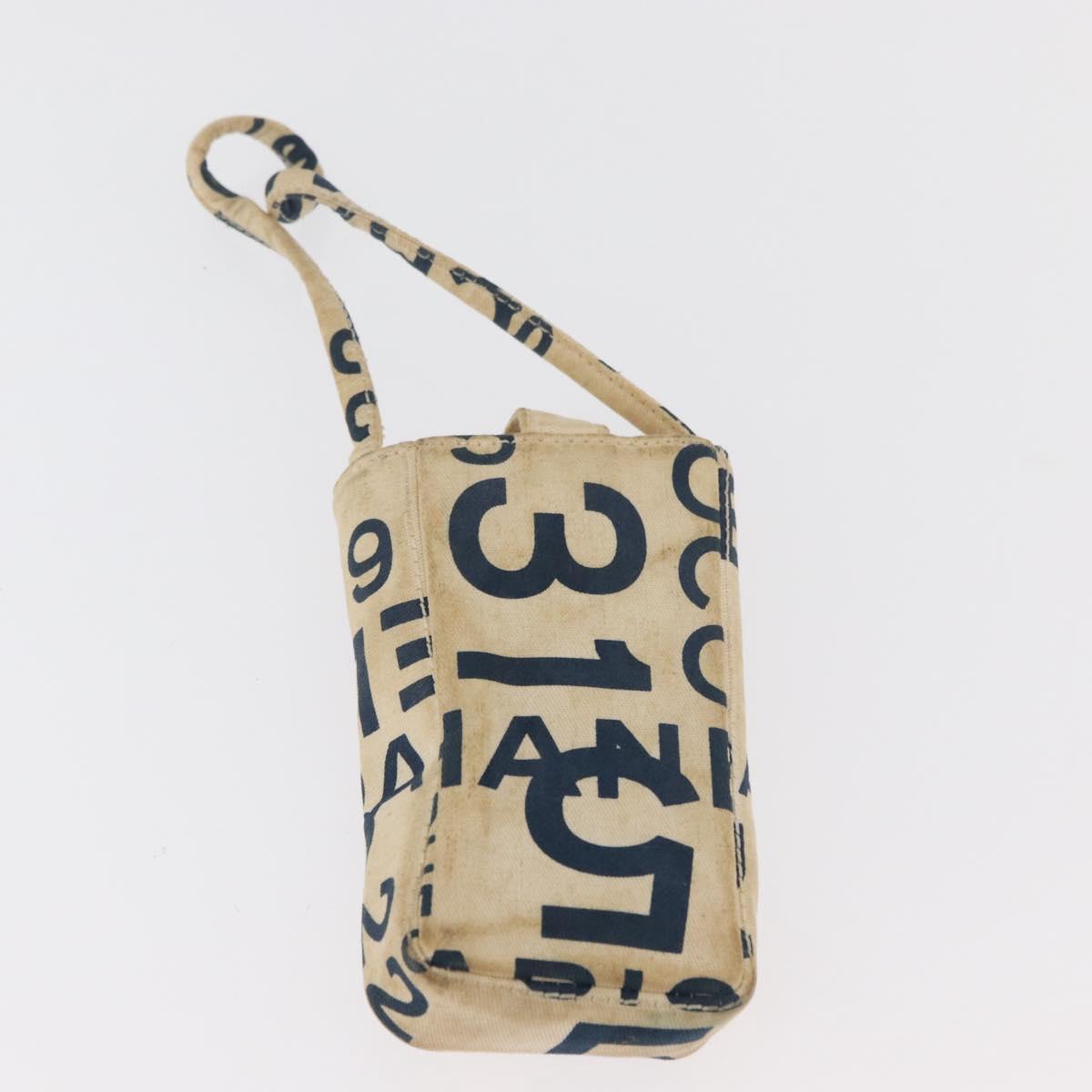 CHANEL By Sea Line Tote Bag Canvas White Silver CC Auth 179915