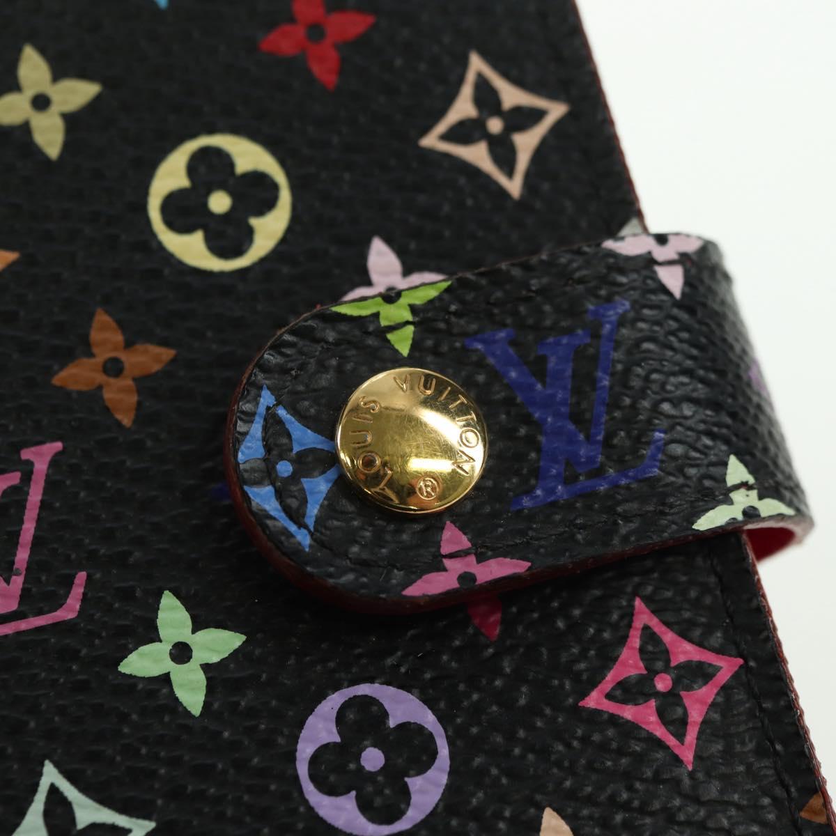 LOUIS VUITTON Monogram Multicolor Agenda PM Day Cover Black R20895 Auth 179928V