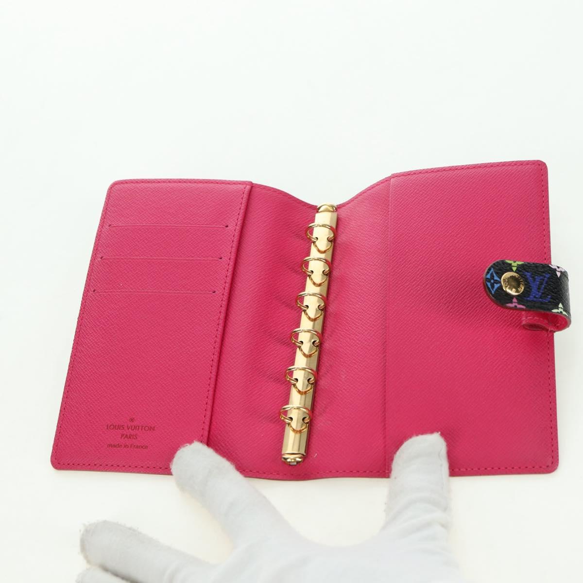 LOUIS VUITTON Monogram Multicolor Agenda PM Day Cover Black R20895 Auth 179928V