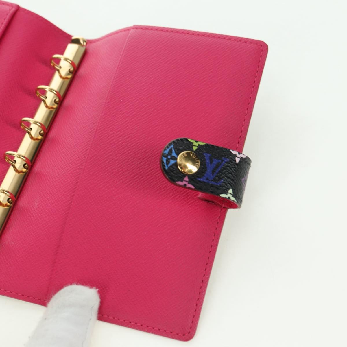LOUIS VUITTON Monogram Multicolor Agenda PM Day Cover Black R20895 Auth 179928V