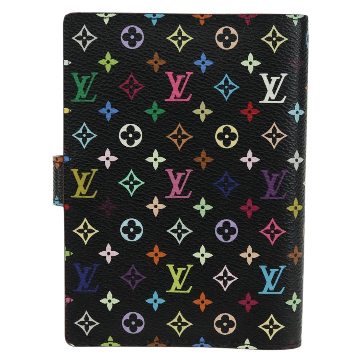 LOUIS VUITTON Monogram Multicolor Agenda PM Day Cover Black R20895 Auth 179928V