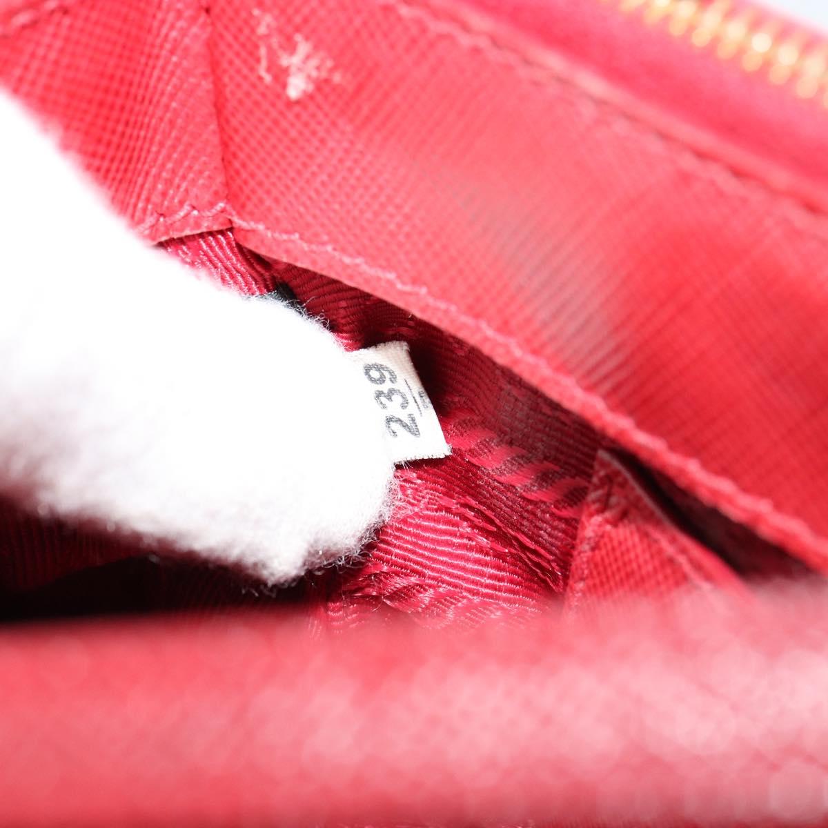 PRADA Hand Bag Safiano leather 2way Red Gold Auth 179933