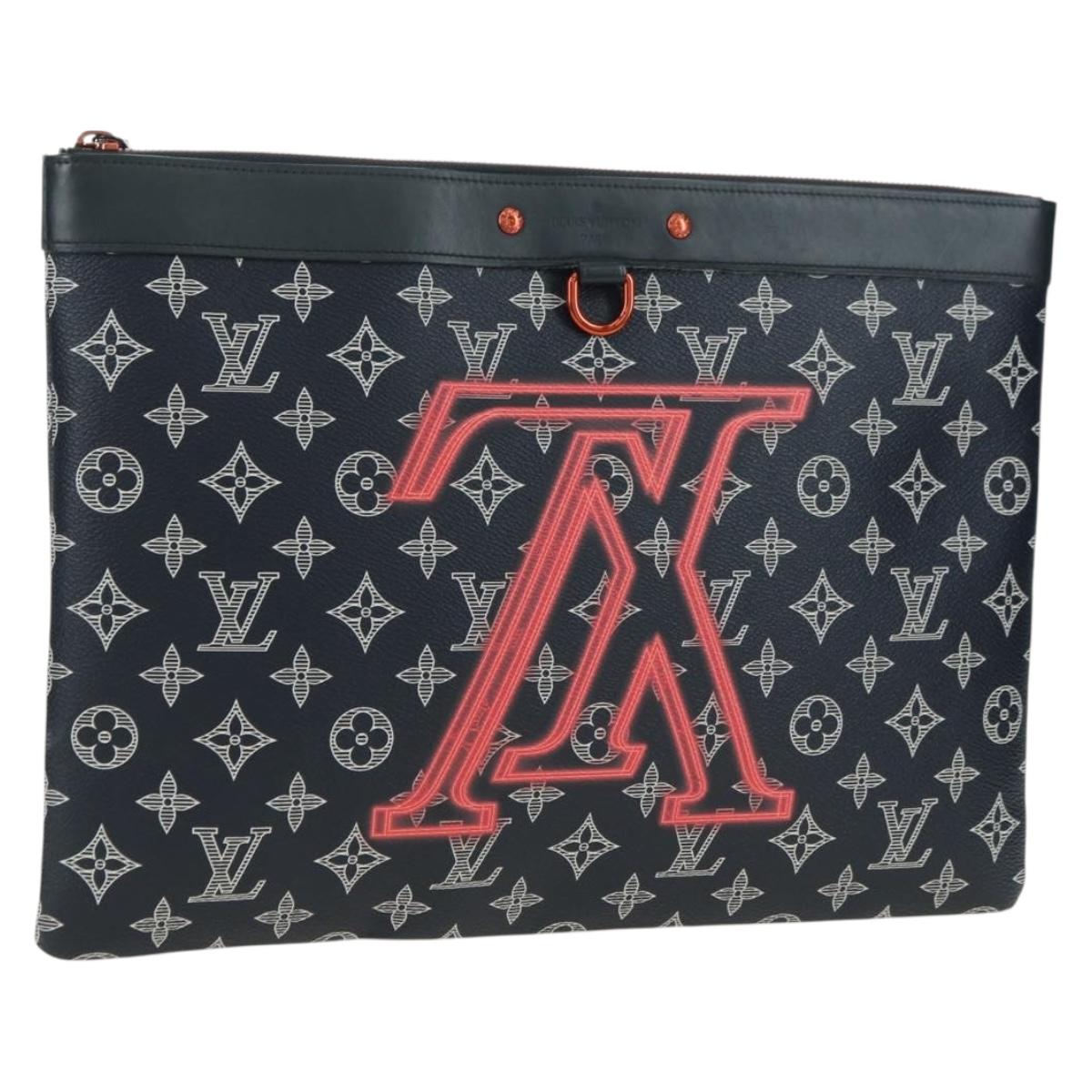 LOUIS VUITTON Monogram Ink Pochette Apollo Clutch Bag Navy M62905 Auth 179951M