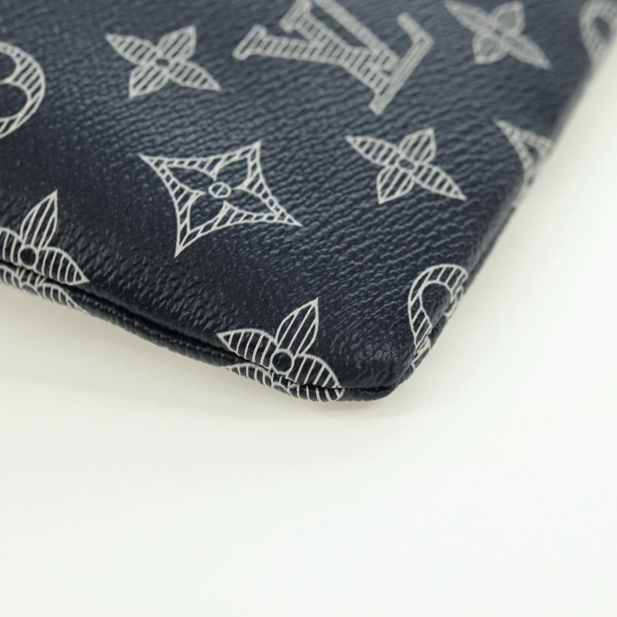 LOUIS VUITTON Monogram Ink Pochette Apollo Clutch Bag Navy M62905 Auth 179951M