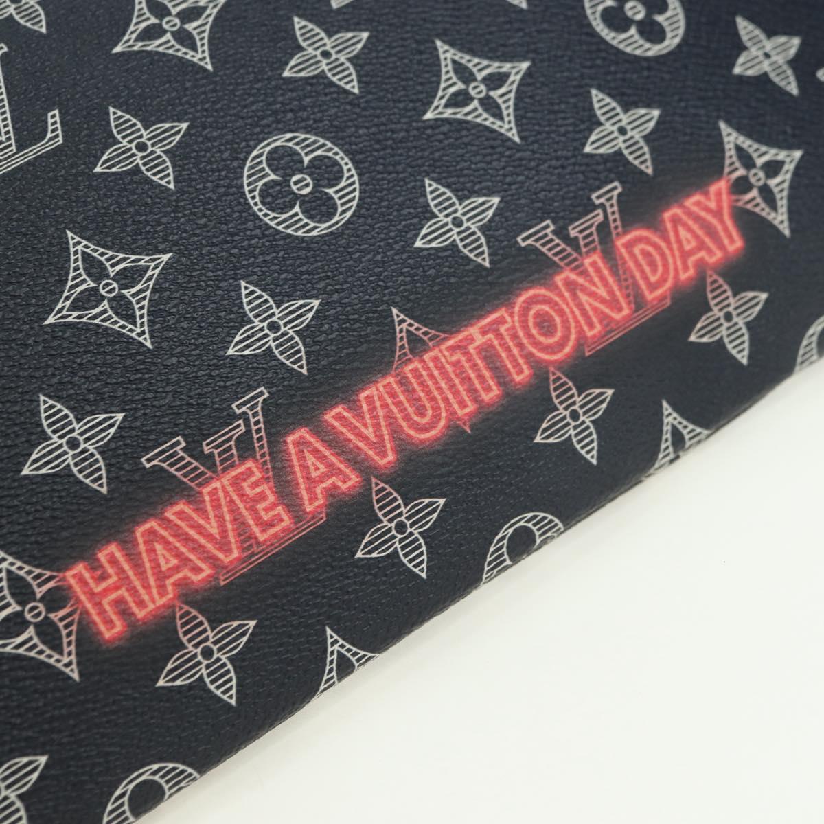 LOUIS VUITTON Monogram Ink Pochette Apollo Clutch Bag Navy M62905 Auth 179951M