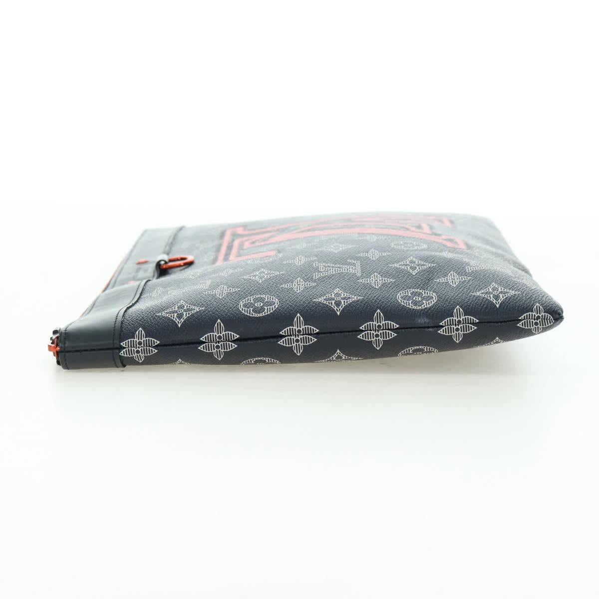 LOUIS VUITTON Monogram Ink Pochette Apollo Clutch Bag Navy M62905 Auth 179951M