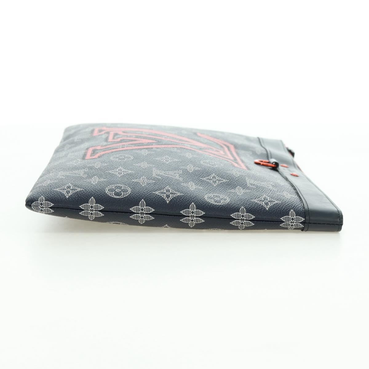 LOUIS VUITTON Monogram Ink Pochette Apollo Clutch Bag Navy M62905 Auth 179951M