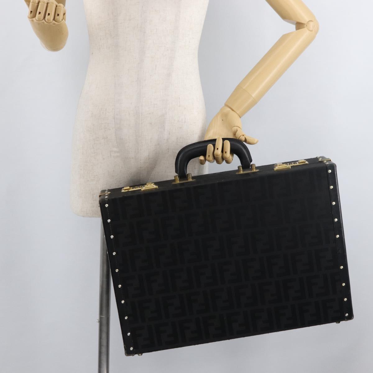 FENDI Zucca Canvas Trunk Black Auth 179960A