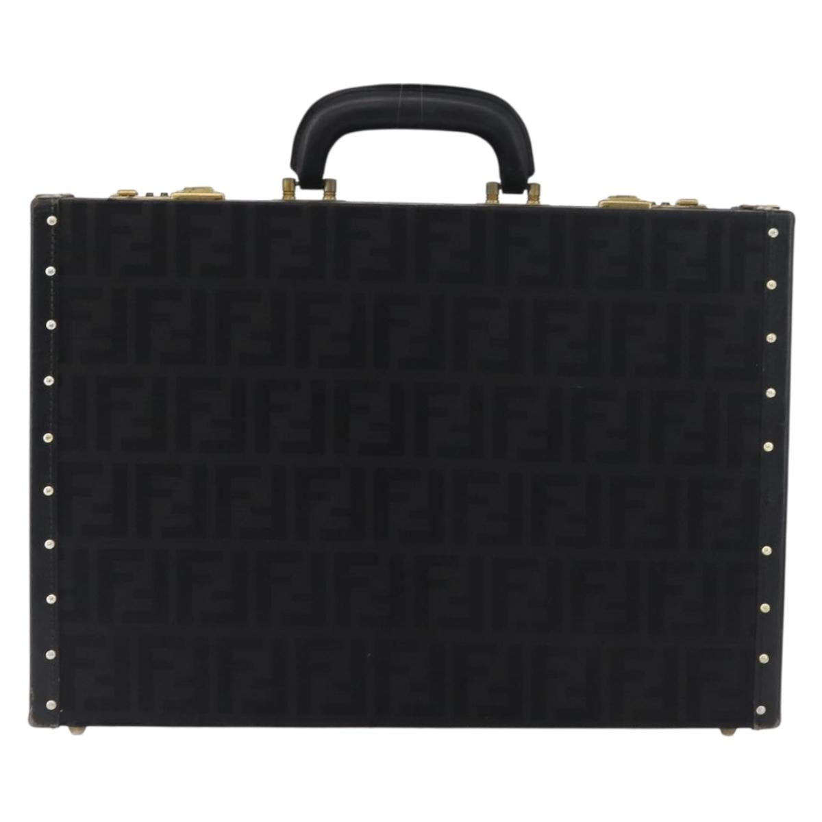 FENDI Zucca Canvas Trunk Black Auth 179960A