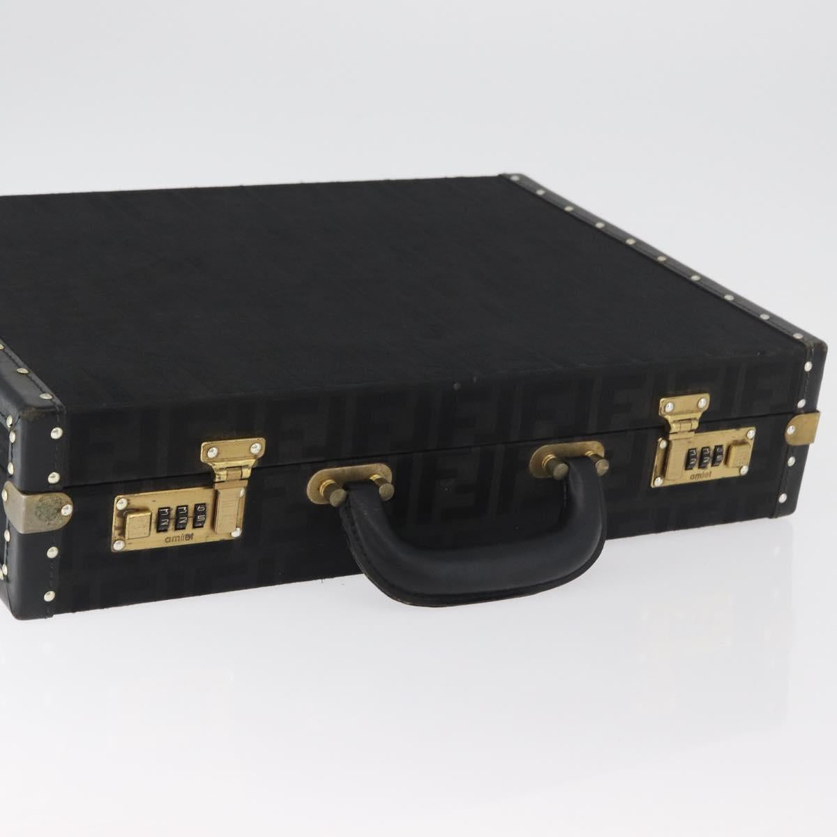 FENDI Zucca Canvas Trunk Black Auth 179960A
