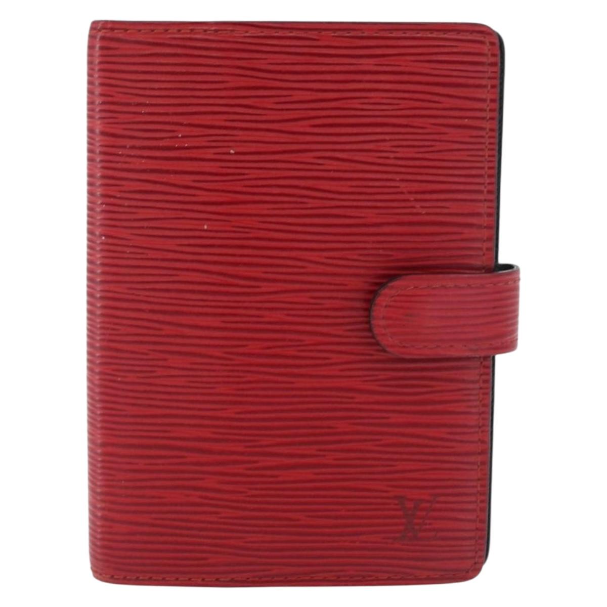 LOUIS VUITTON Epi Agenda PM Day Planner Cover Red R20057 LV Auth 179964
