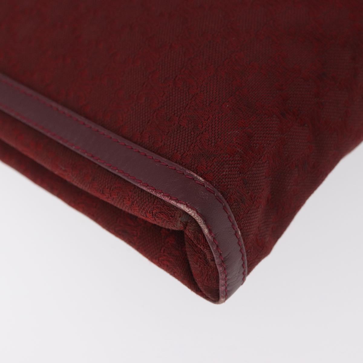 CELINE Macadam Canvas Clutch Bag Red Gold Auth 179982