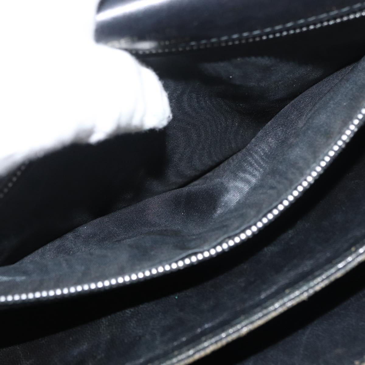 CELINE Shoulder Bag Leather Black Gold Auth 179985