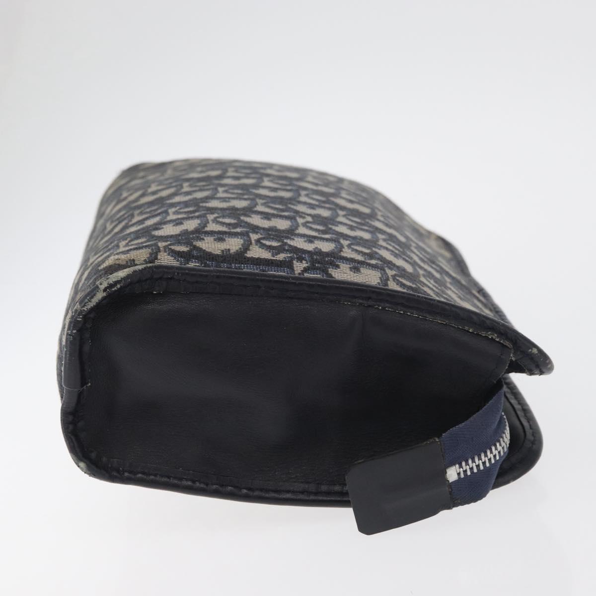 Christian Dior Trotter Canvas Clutch Bag Navy Auth 179986