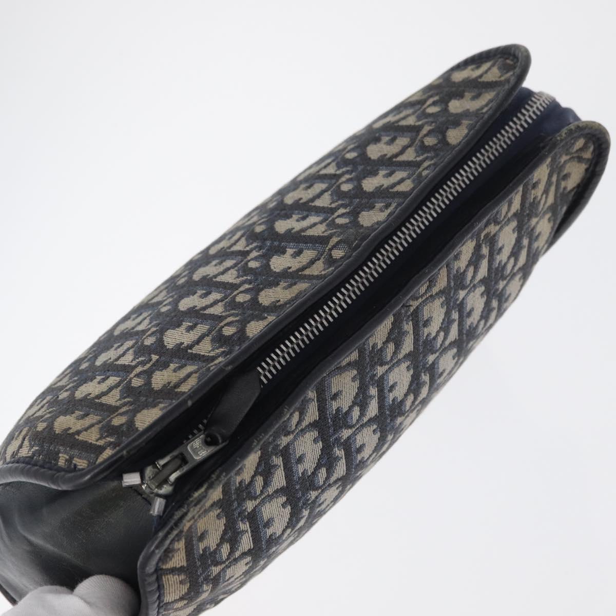 Christian Dior Trotter Canvas Clutch Bag Navy Auth 179986