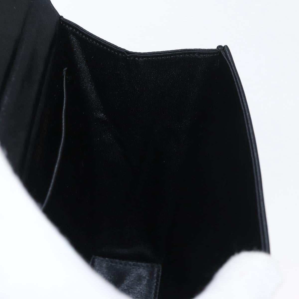 SAINT LAURENT Shoulder Bag Satin Black Auth 179994