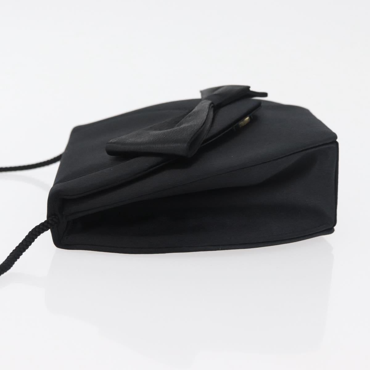 SAINT LAURENT Shoulder Bag Satin Black Auth 179994