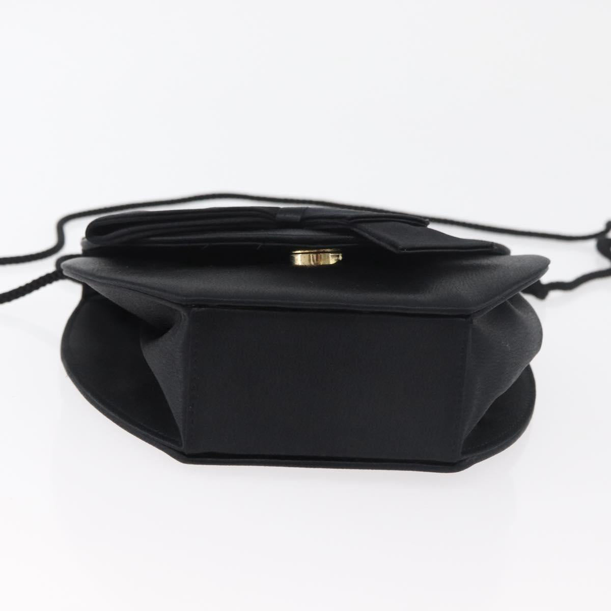 SAINT LAURENT Shoulder Bag Satin Black Auth 179994
