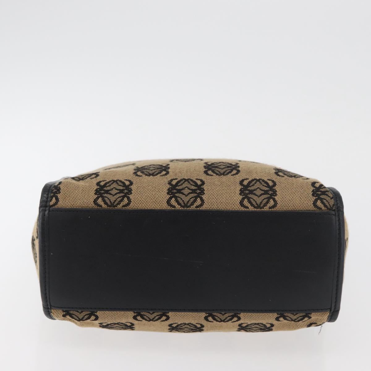 LOEWE Anagram Hand Bag Canvas Beige Gold Auth 180003