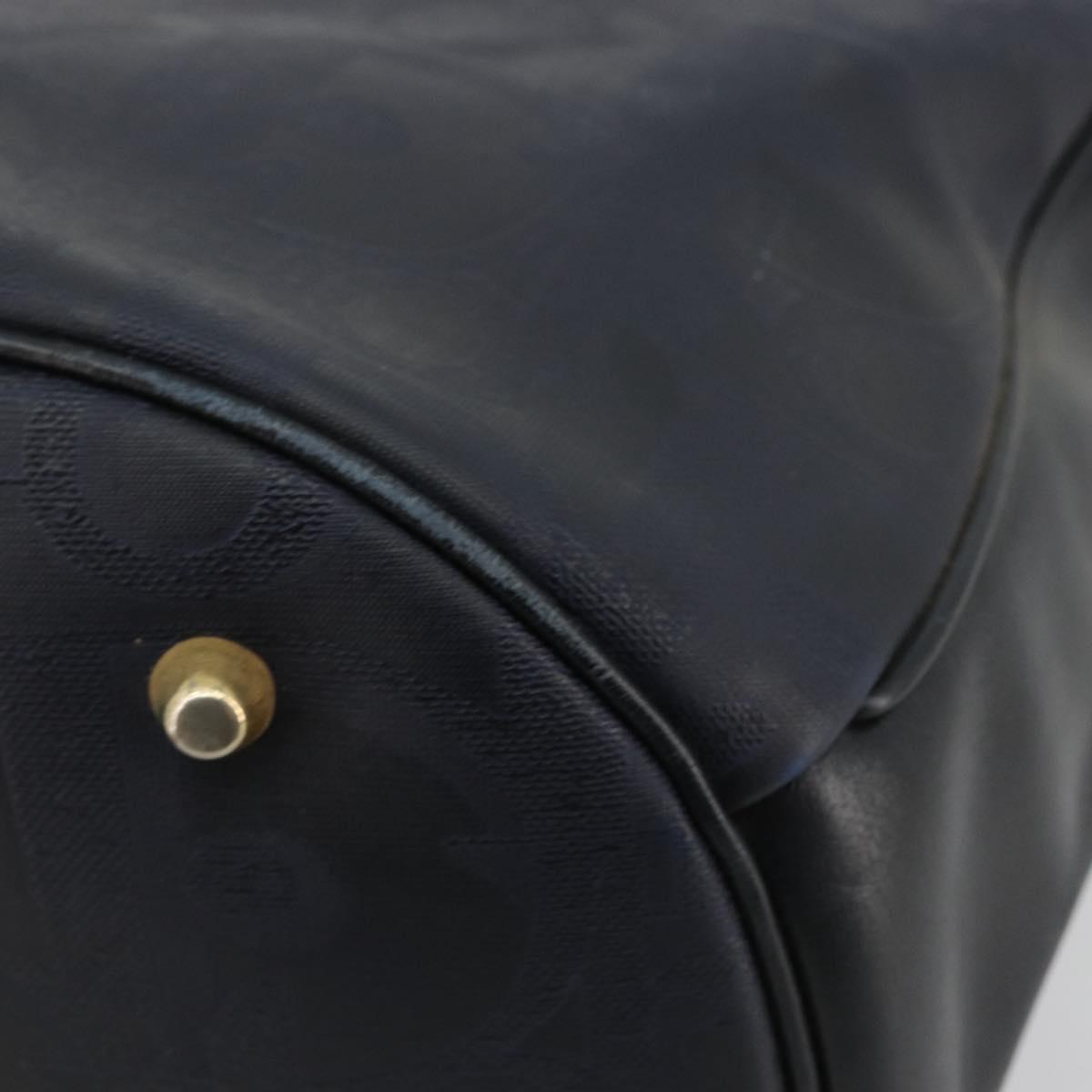 Christian Dior Trotter Canvas Hand Bag Black Gold Auth 180006