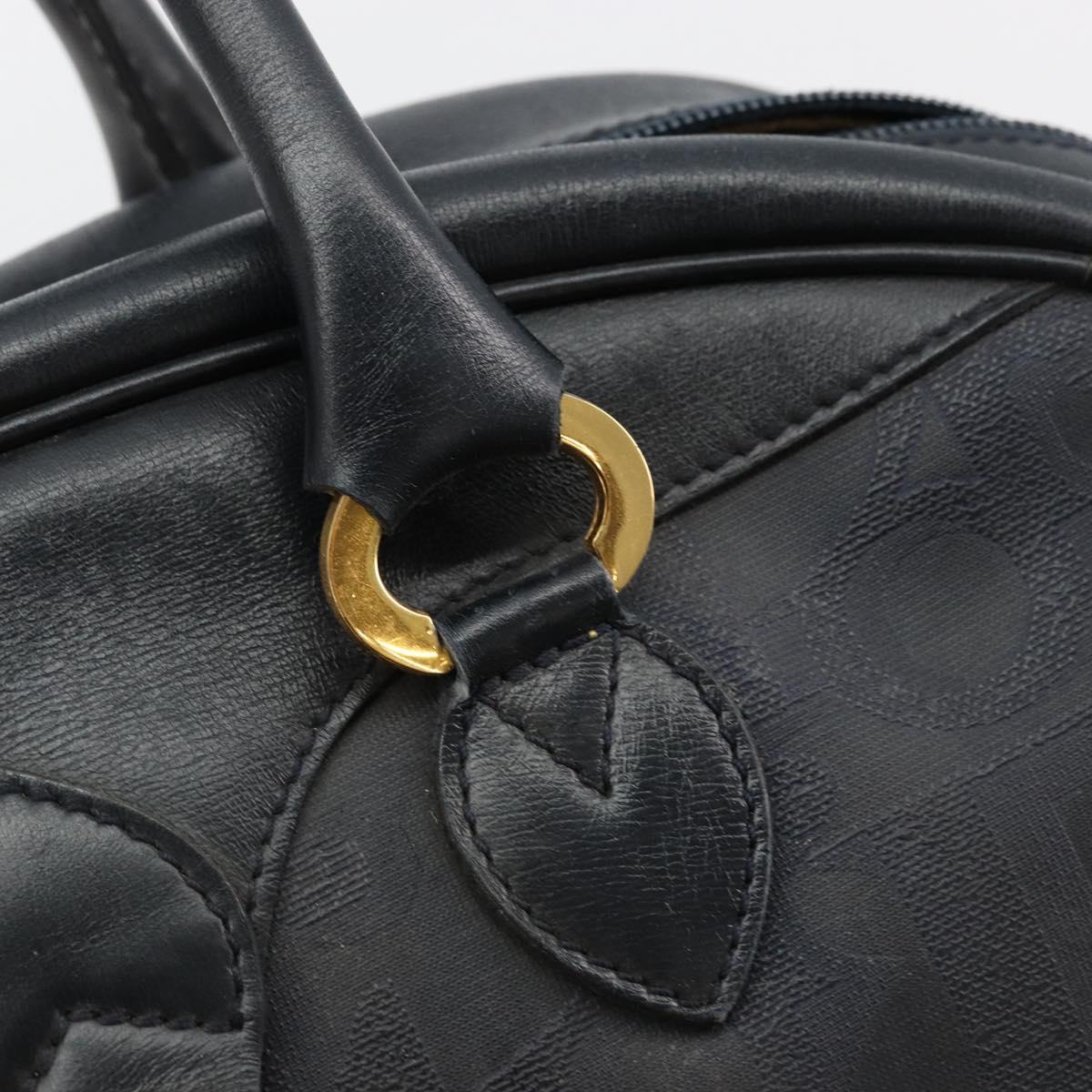 Christian Dior Trotter Canvas Hand Bag Black Gold Auth 180006