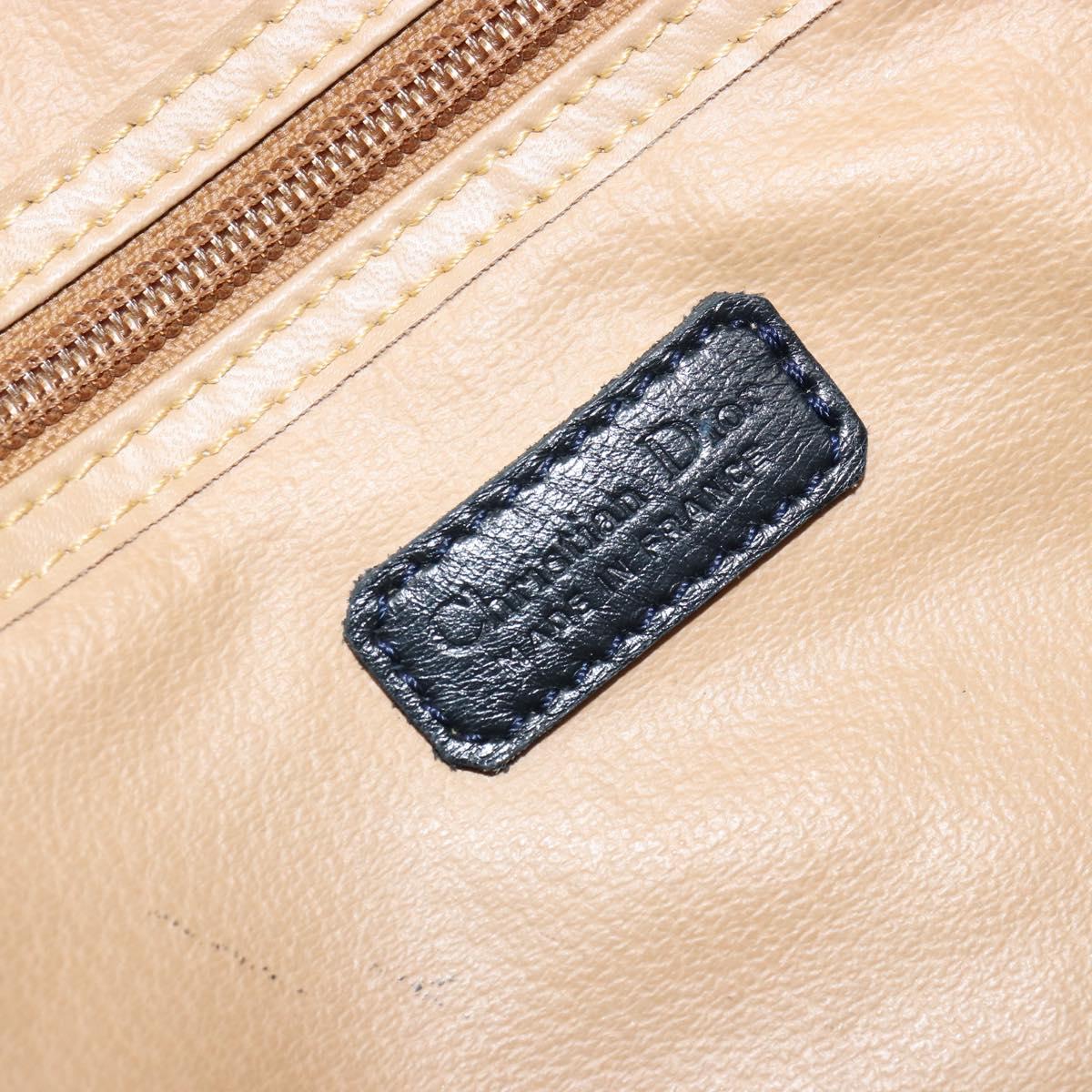 Christian Dior Trotter Canvas Hand Bag Black Gold Auth 180006