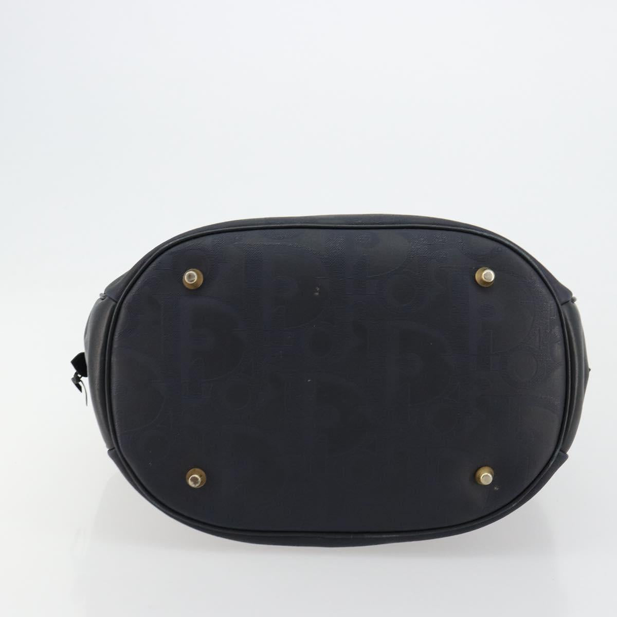 Christian Dior Trotter Canvas Hand Bag Black Gold Auth 180006