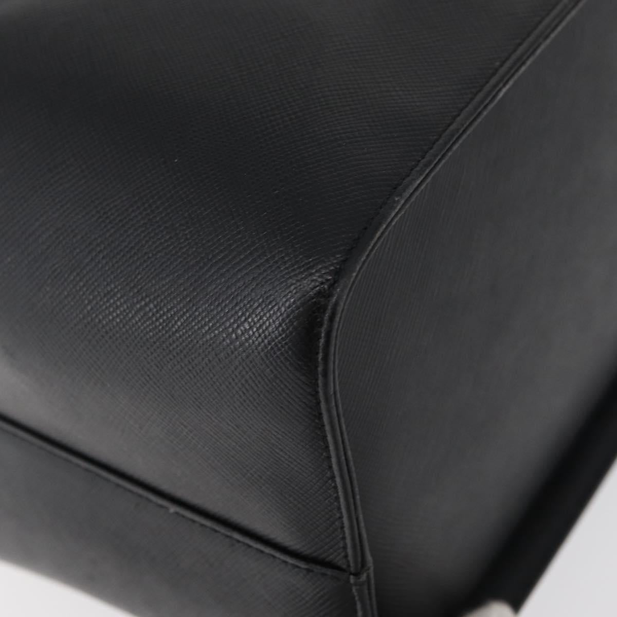 GIVENCHY Hand Bag Leather Black Gold Auth 180008