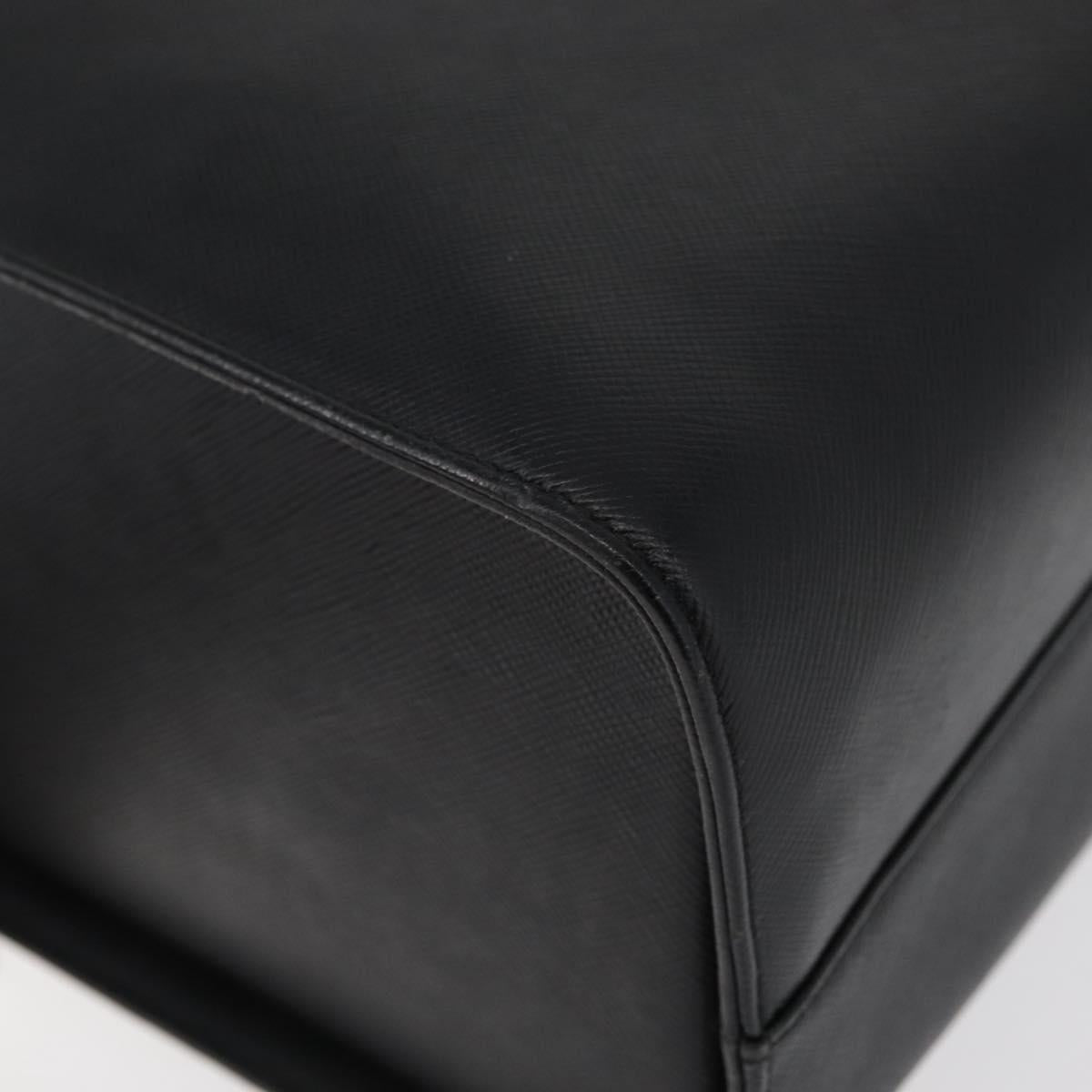 GIVENCHY Hand Bag Leather Black Gold Auth 180008