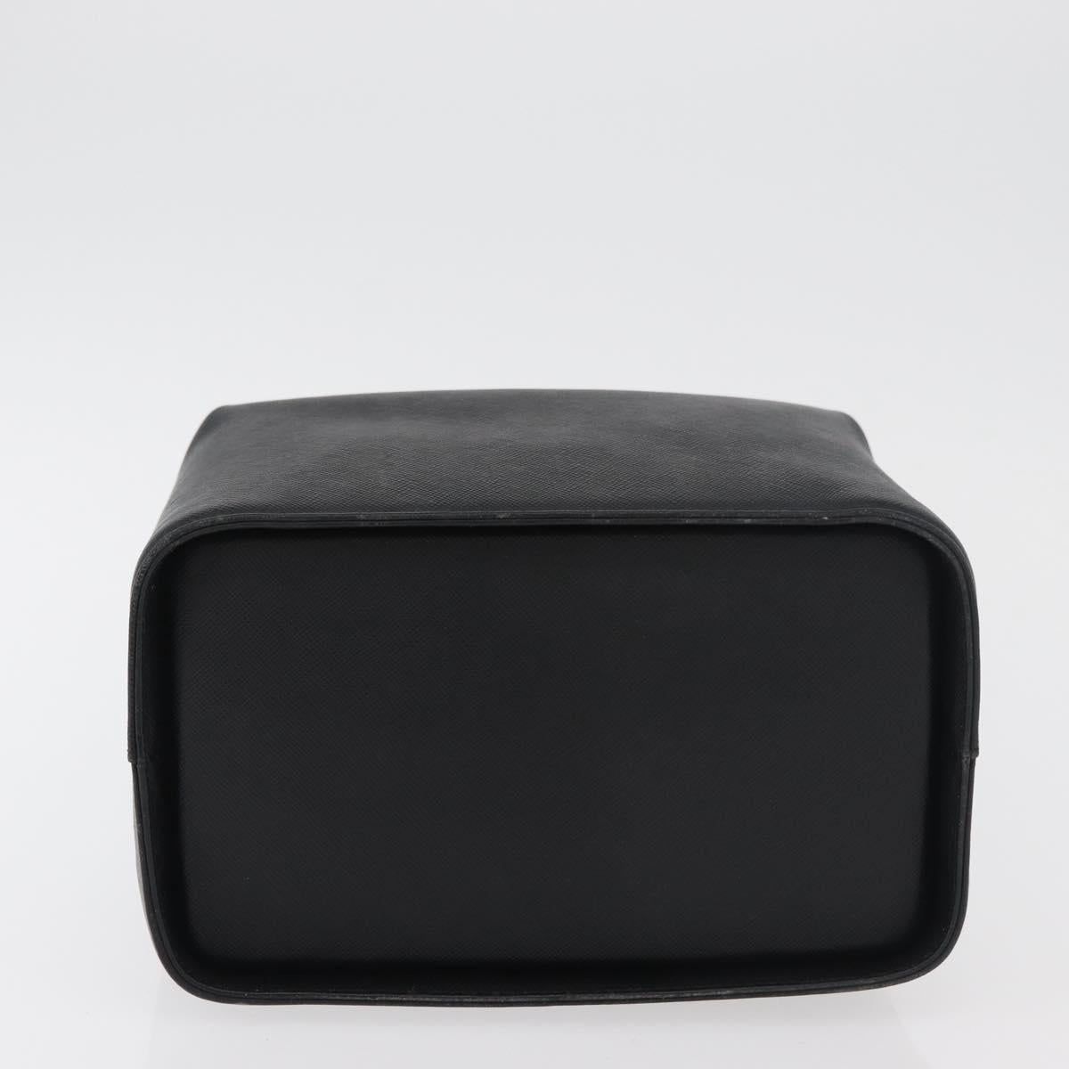 GIVENCHY Hand Bag Leather Black Gold Auth 180008