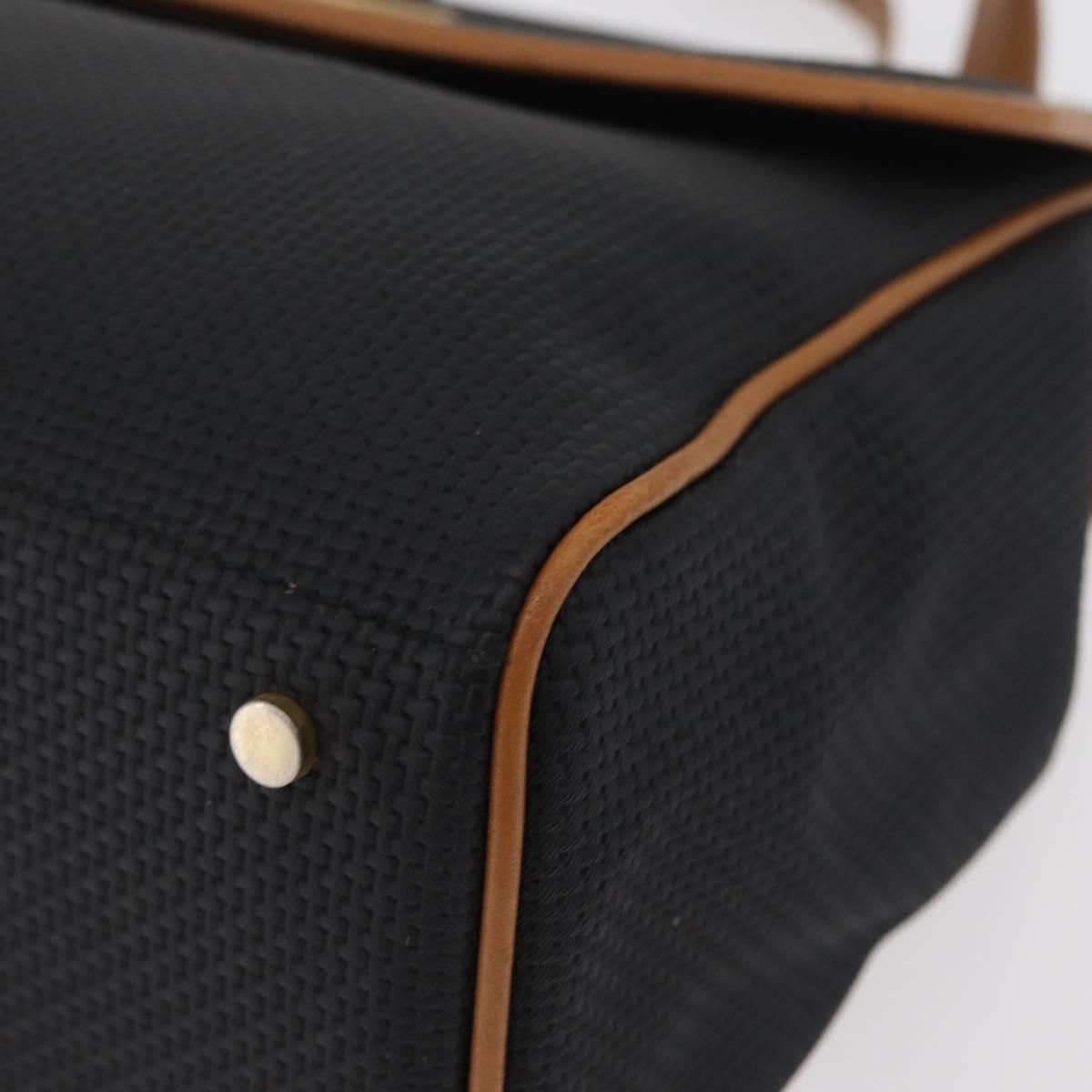 SAINT LAURENT Hand Bag Coated Canvas 2way Black Gold Auth 180009