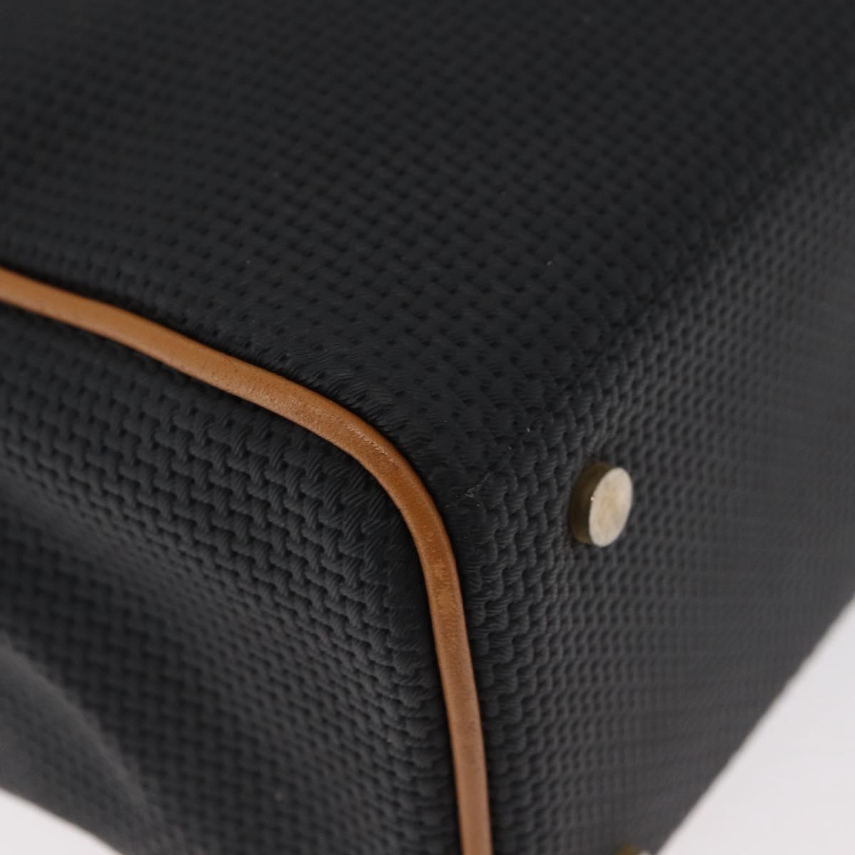SAINT LAURENT Hand Bag Coated Canvas 2way Black Gold Auth 180009