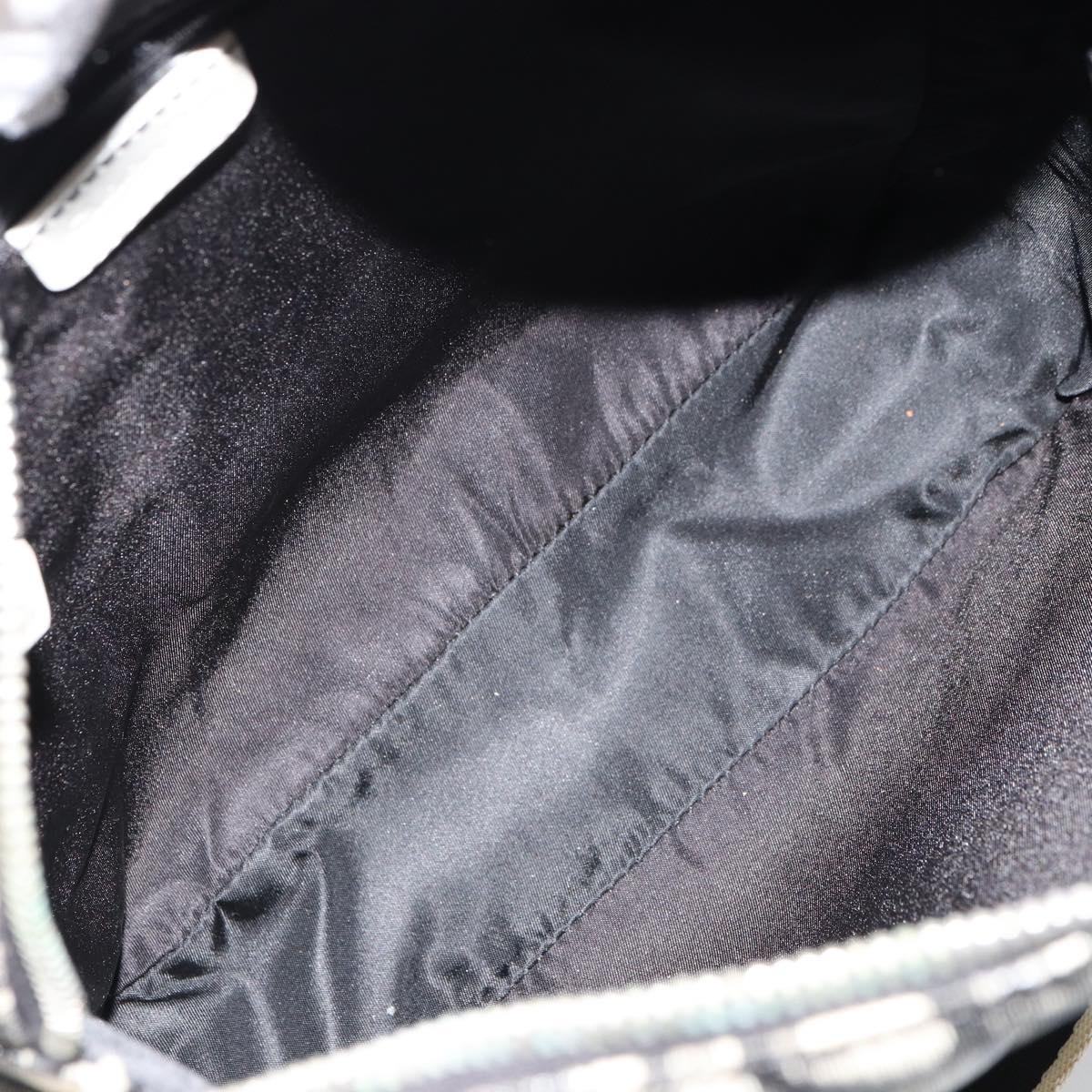 Christian Dior Trotter Canvas Shoulder Bag PVC Black Silver Auth 180010