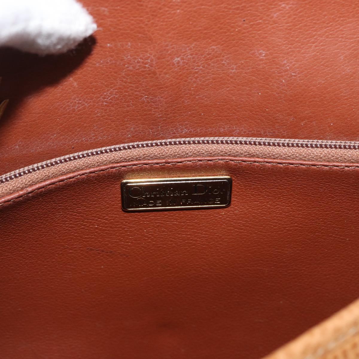 Christian Dior Shoulder Bag Leather Beige Gold Auth 180011