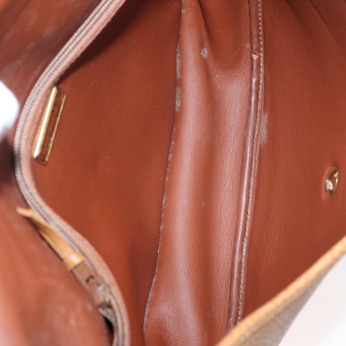 Christian Dior Shoulder Bag Leather Beige Gold Auth 180011