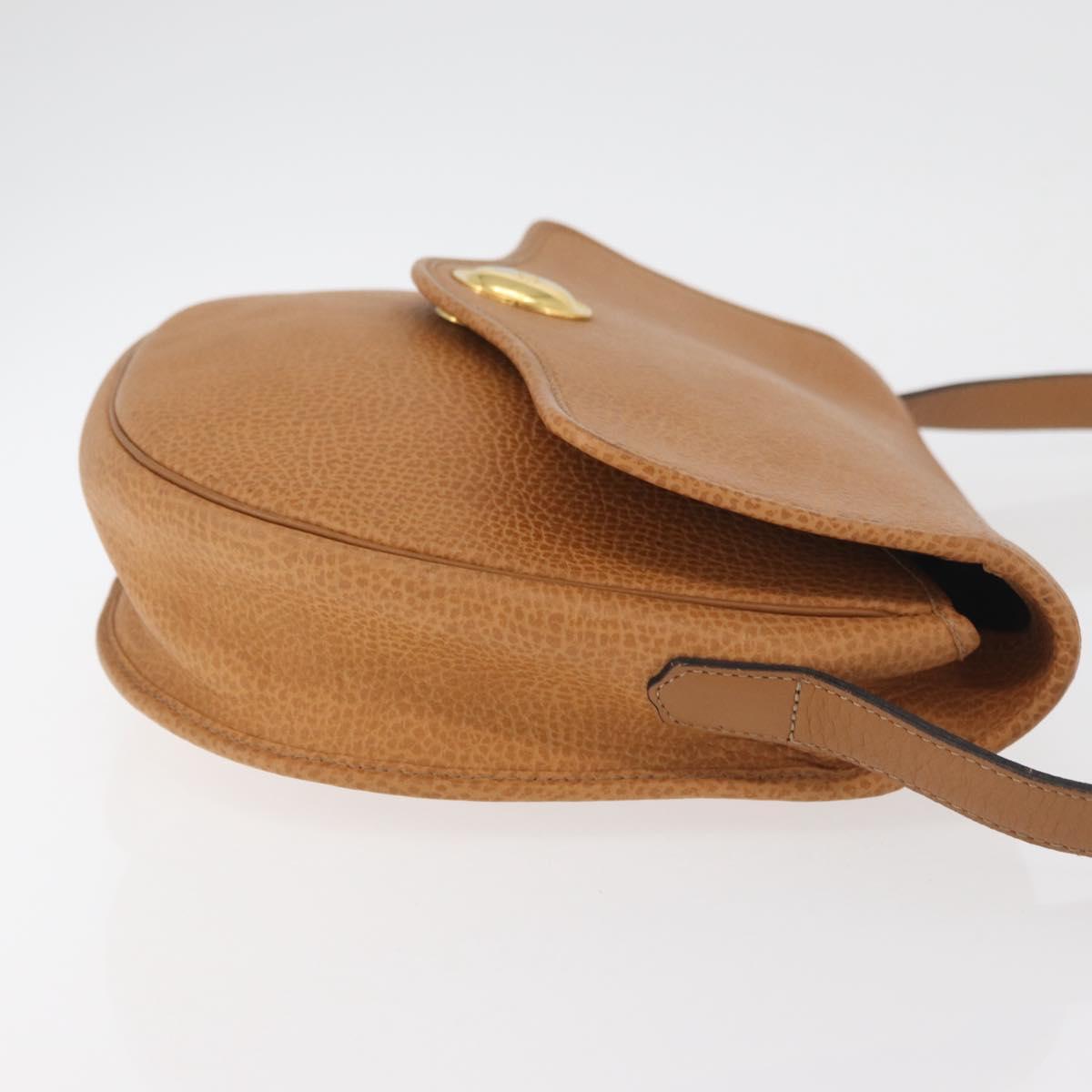 Christian Dior Shoulder Bag Leather Beige Gold Auth 180011
