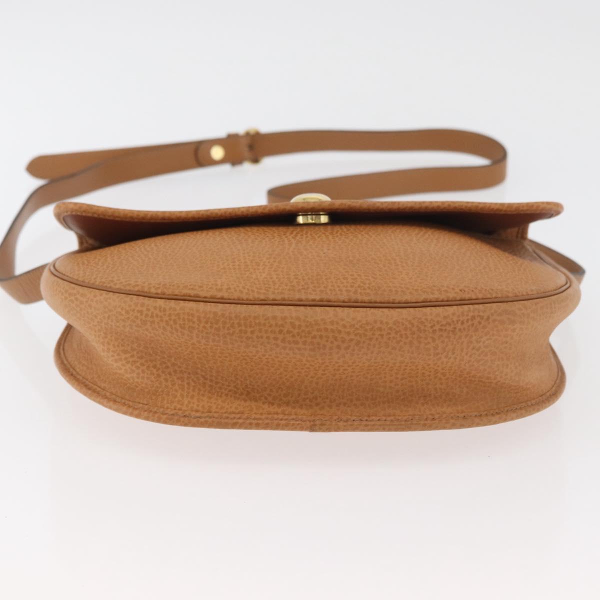 Christian Dior Shoulder Bag Leather Beige Gold Auth 180011