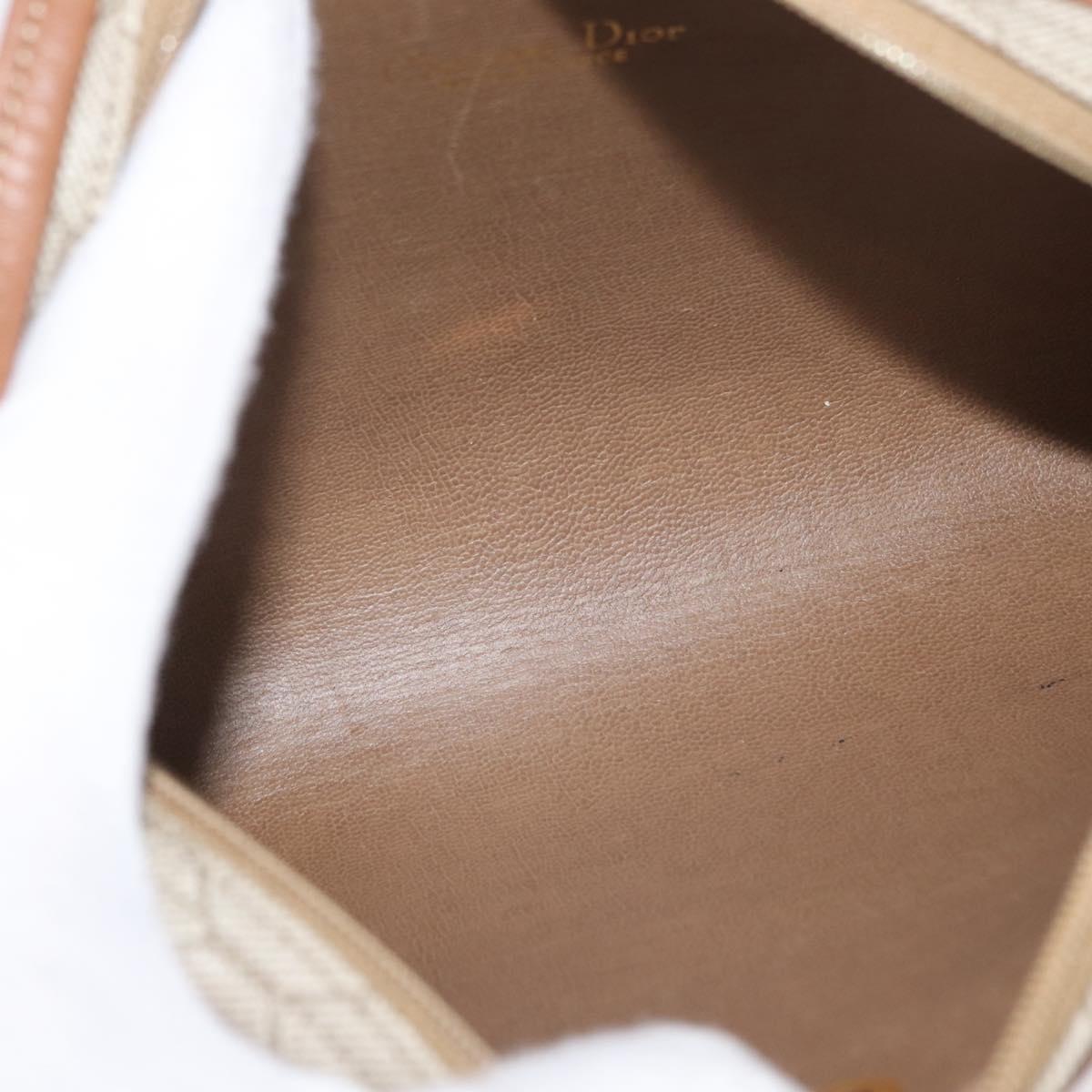 Christian Dior Honeycomb Canvas Shoulder Bag PVC Beige Gold Auth 180013A