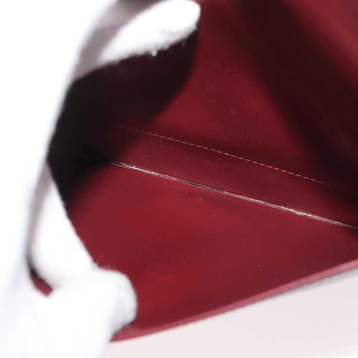 CARTIER Must Line Clutch Bag Leather Bordeaux Gold Auth 180014
