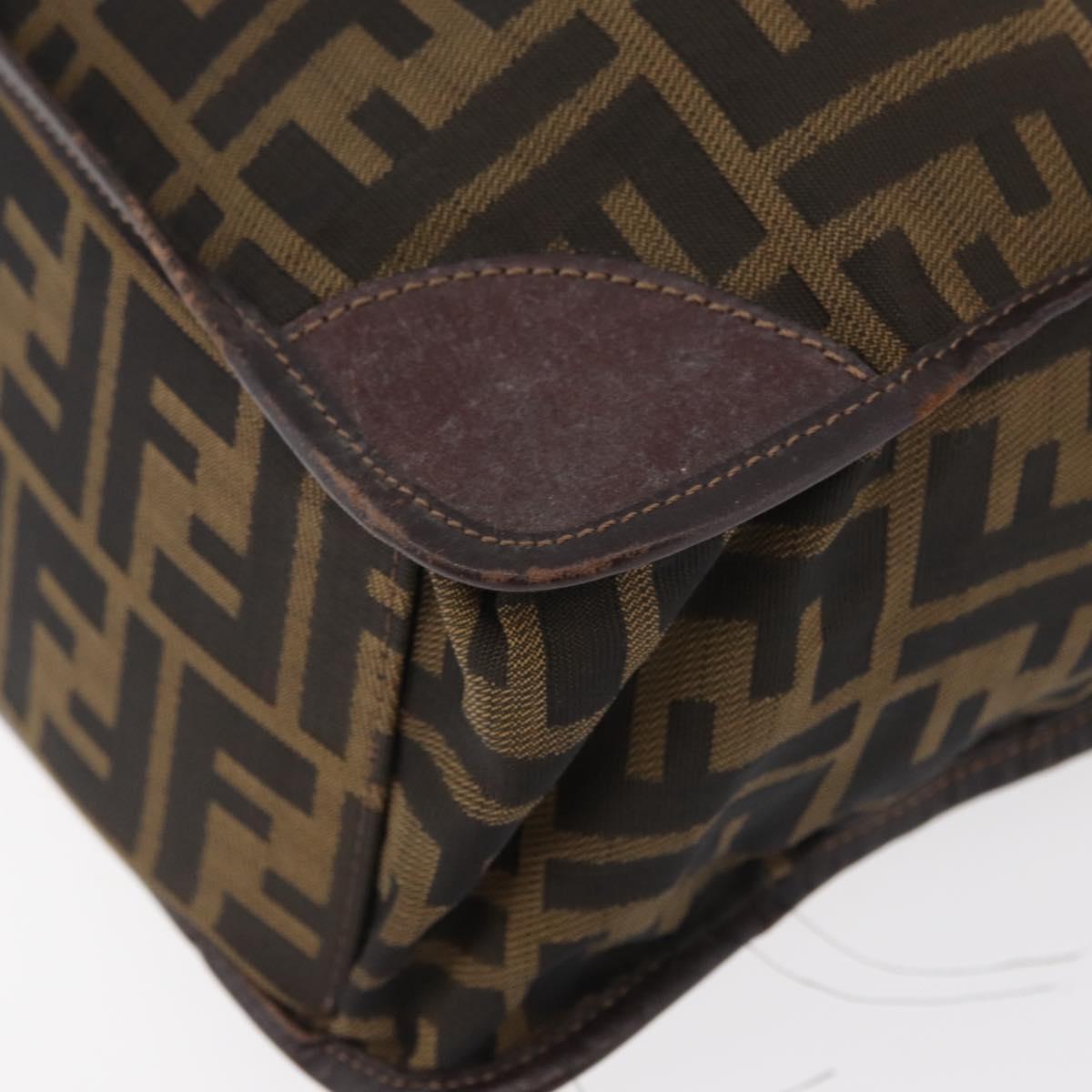 FENDI Zucca Canvas Hand Bag Black Brown Auth 180023