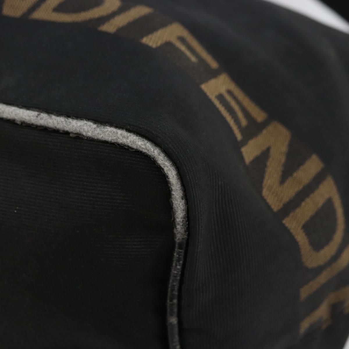 FENDI Shoulder Bag Nylon Black Gold Auth 180024