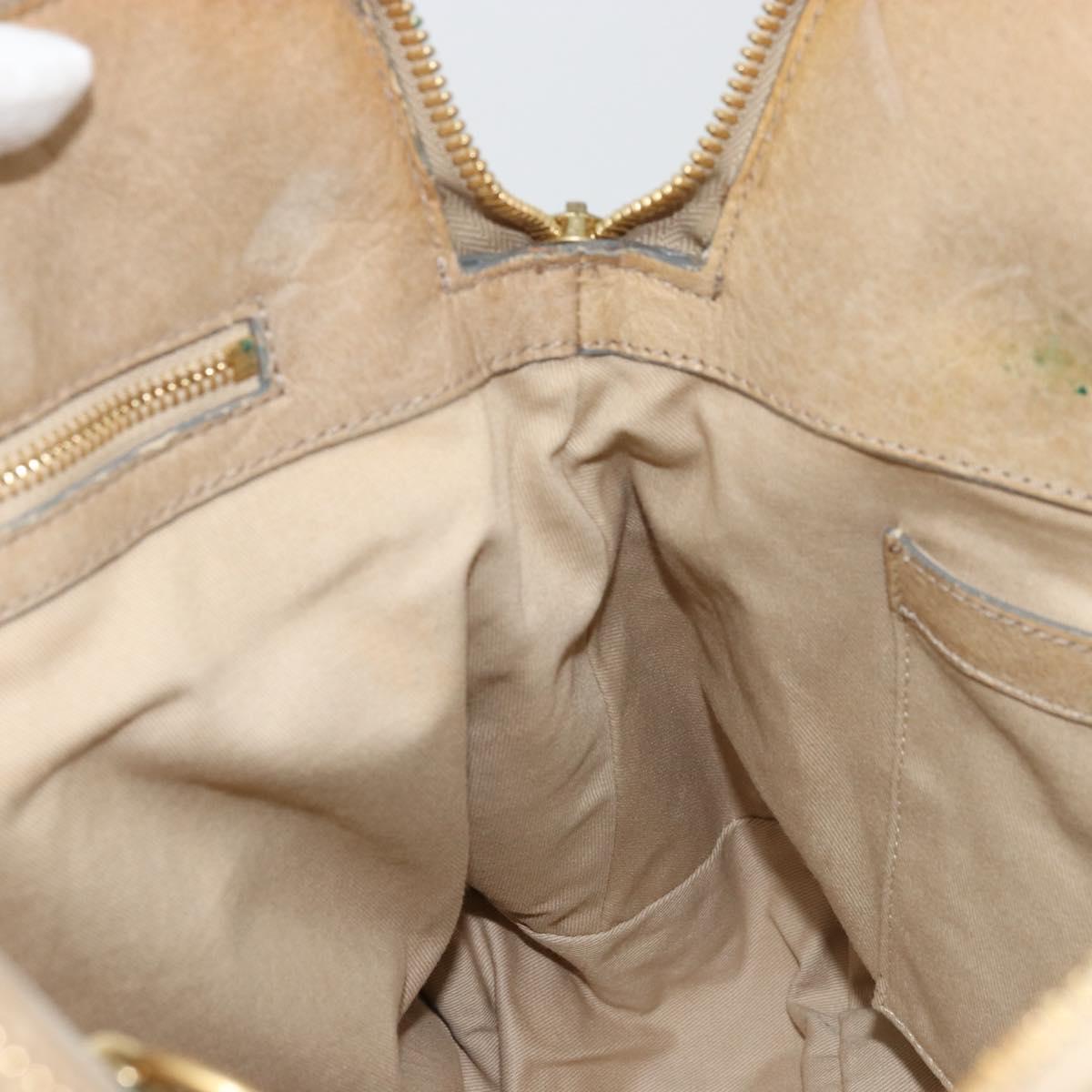 Chloe Hand Bag Leather Beige Gold Auth 180029