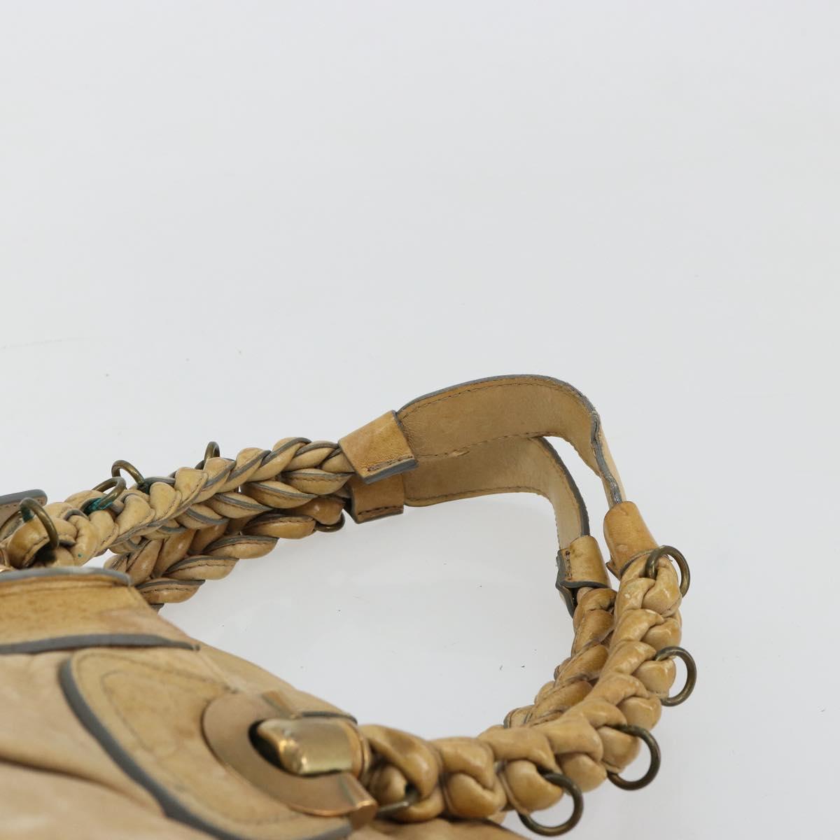 Chloe Hand Bag Leather Beige Gold Auth 180029