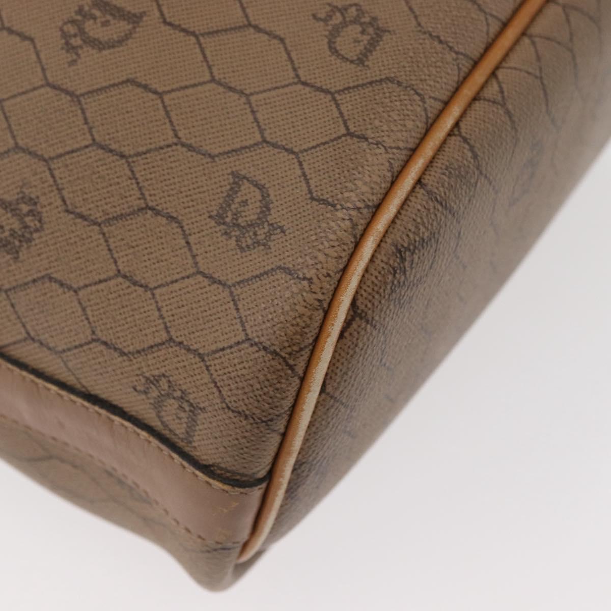 Christian Dior Honeycomb Canvas Shoulder Bag PVC Beige Gold Auth 180032