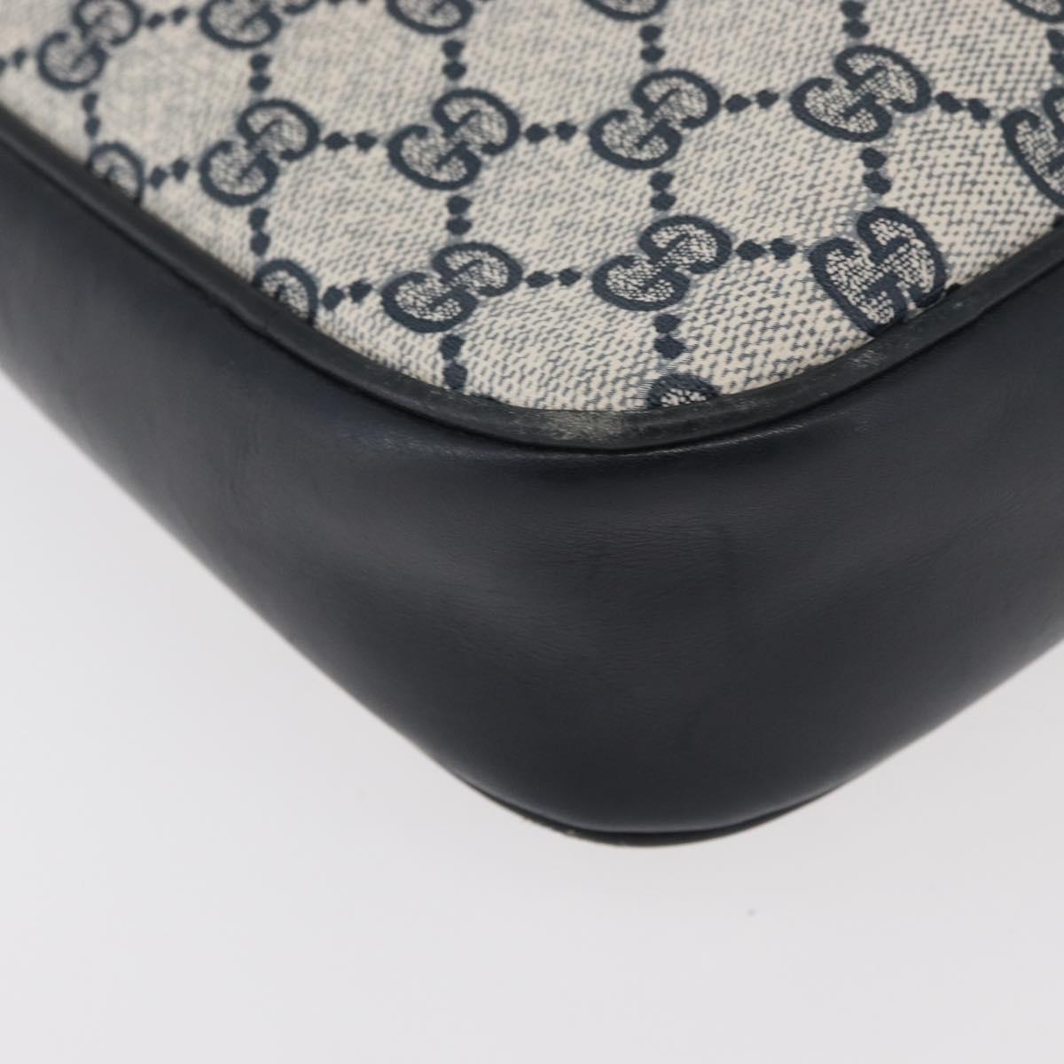 GUCCI GG Supreme Sherry Line Shoulder Bag PVC Navy Gold Auth 180037